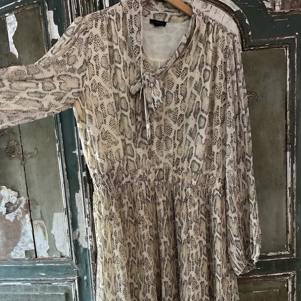 Anthropologie Current Air Olivia Snake-Printed Midi Dress Large